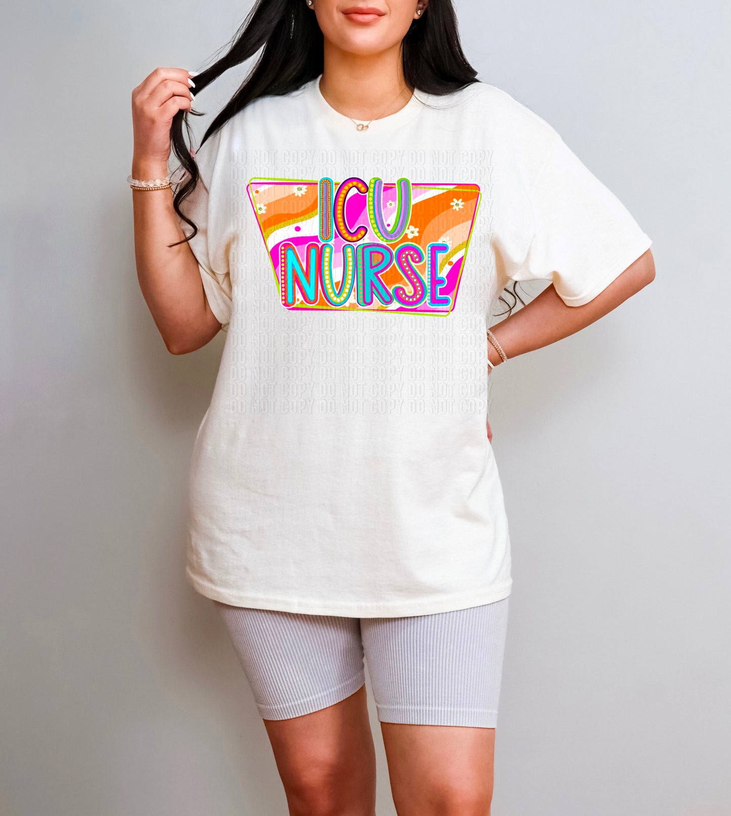 ICU Nurse Colorful Retro DTF Transfer