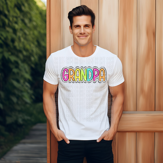 Grandpa Bright Dalmatian Dots DTF Transfer