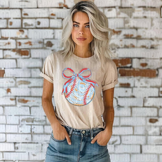 Dalmatian Coquette Blue Baseball DTF Transfer