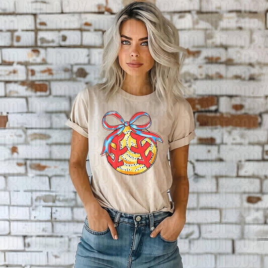 Dalmatian Coquette Yellow Softball DTF Transfer
