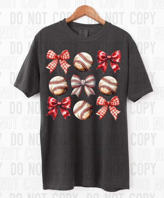 Red Coquette Baseball Icons DTF Transfer