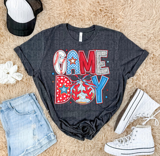 Game Day Baseball Dalmatian DTF Transfer