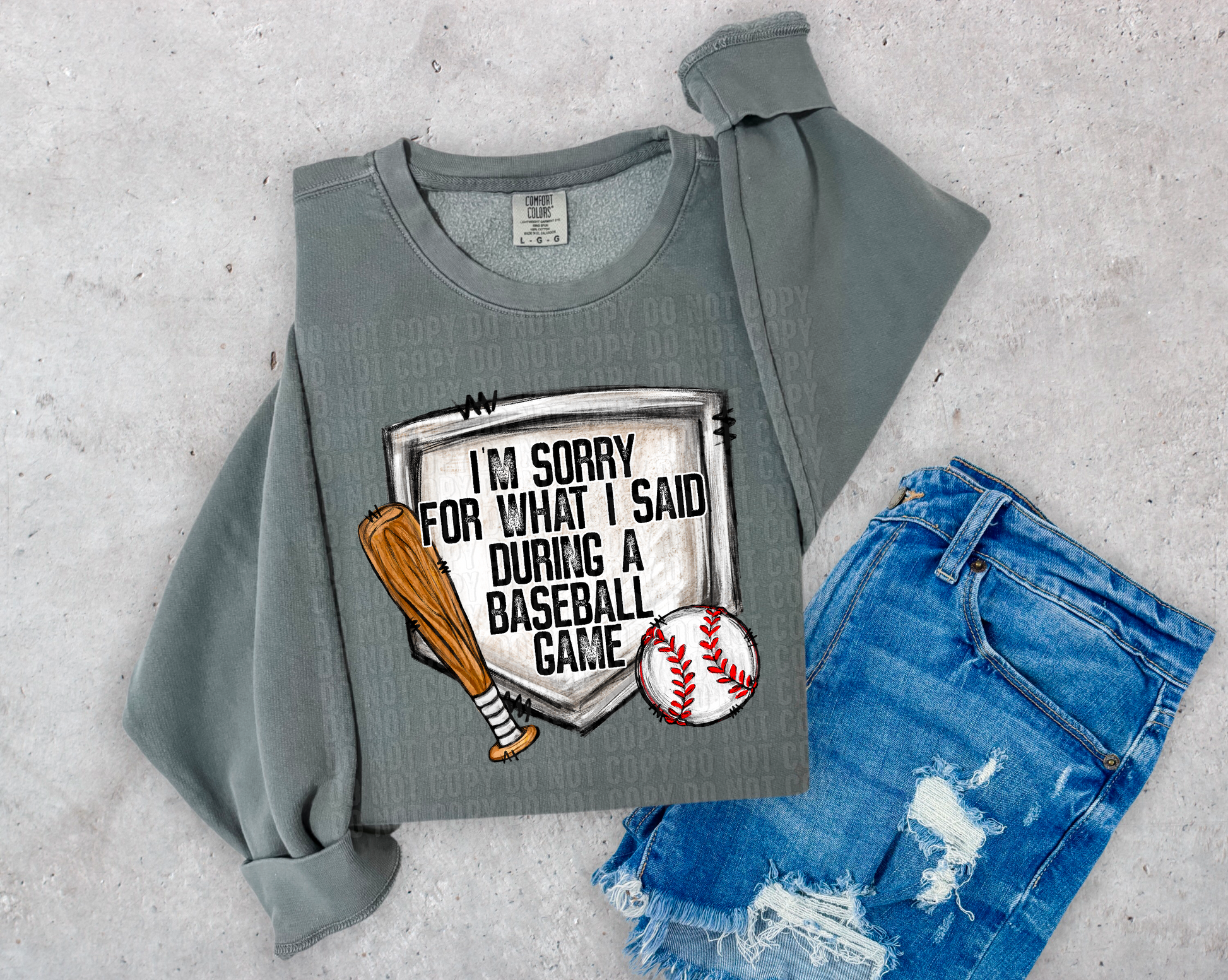 I'm Sorry For What I Said Baseball DTF Transfer