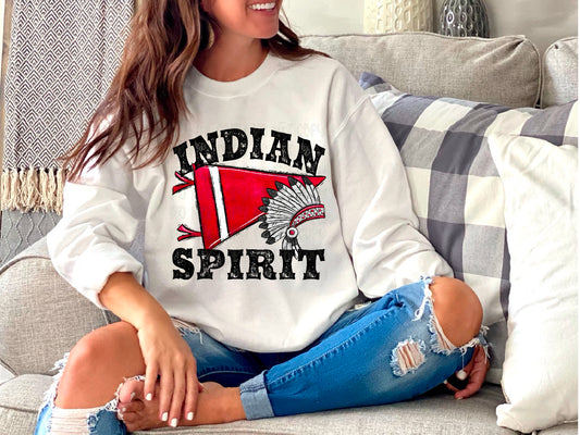 Indian Spirit Pennant Mascot Red DTF Transfer