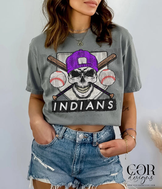 Indians Purple DTF Transfer