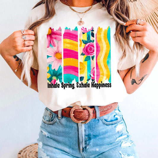 Inhale Spring Exhale Happiness DTF Transfer