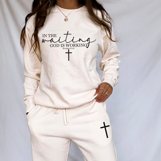 God Is Working Black Font DTF Transfer