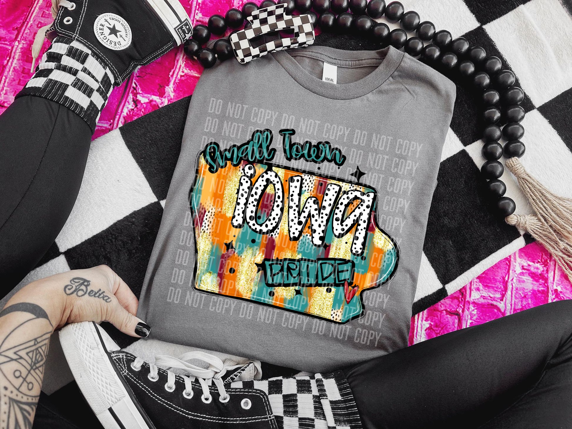 Iowa Brushstroke State Pride DTF Transfer