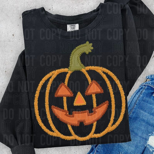 Jack O Lantern Stitch Outline DTF Transfer