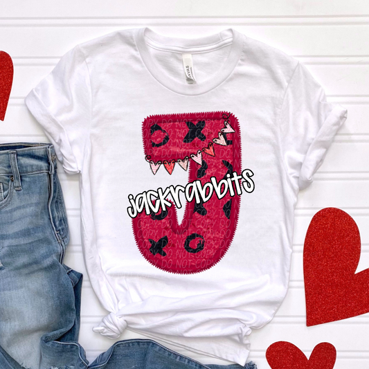 Jack Rabbits Valentine School Spirit DTF Transfer