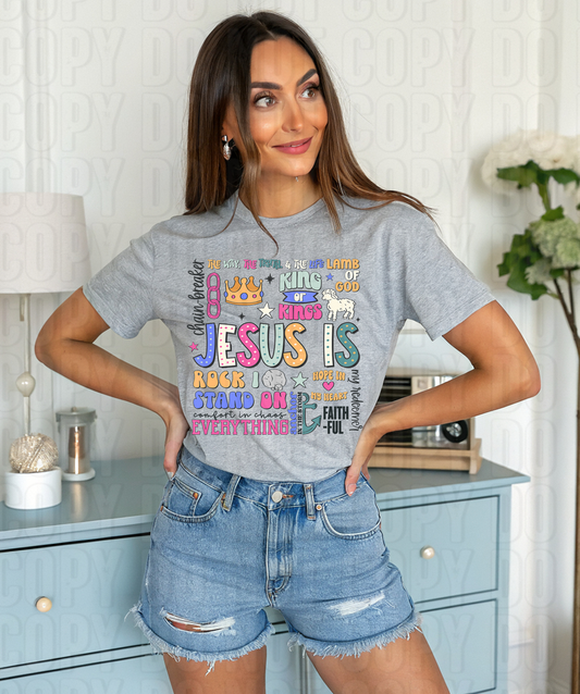 Jesus Is Colored DTF Transfer