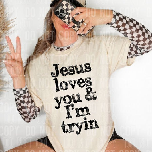 Jesus Loves You DTF Transfer