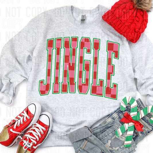 Jingle Checkered Oversized DTF Transfer