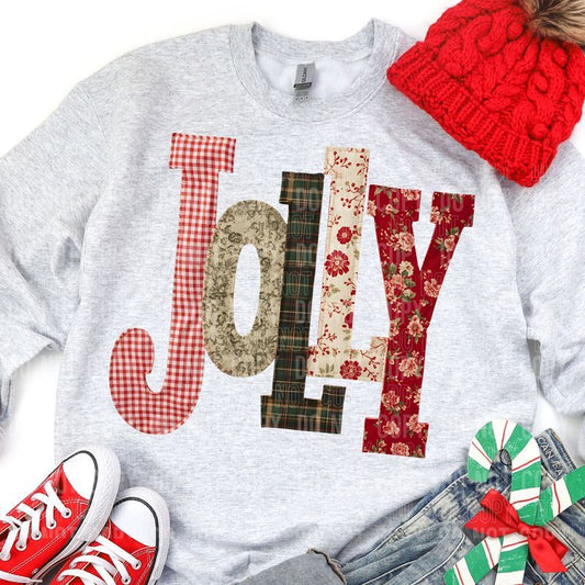 Jolly Patch Oversized Stitched Faux DTF Transfer