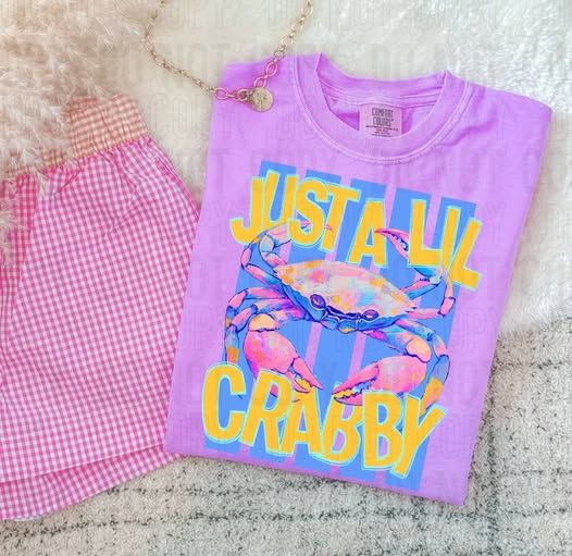 Just A Lil Crabby Stripes DTF Transfer