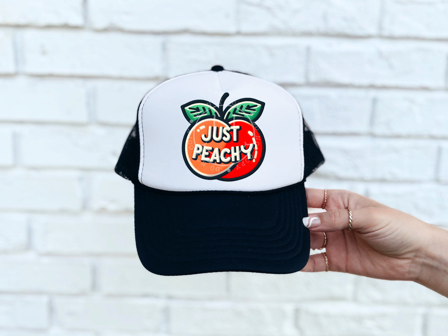 Just Peachy Hat Patch DTF Transfer