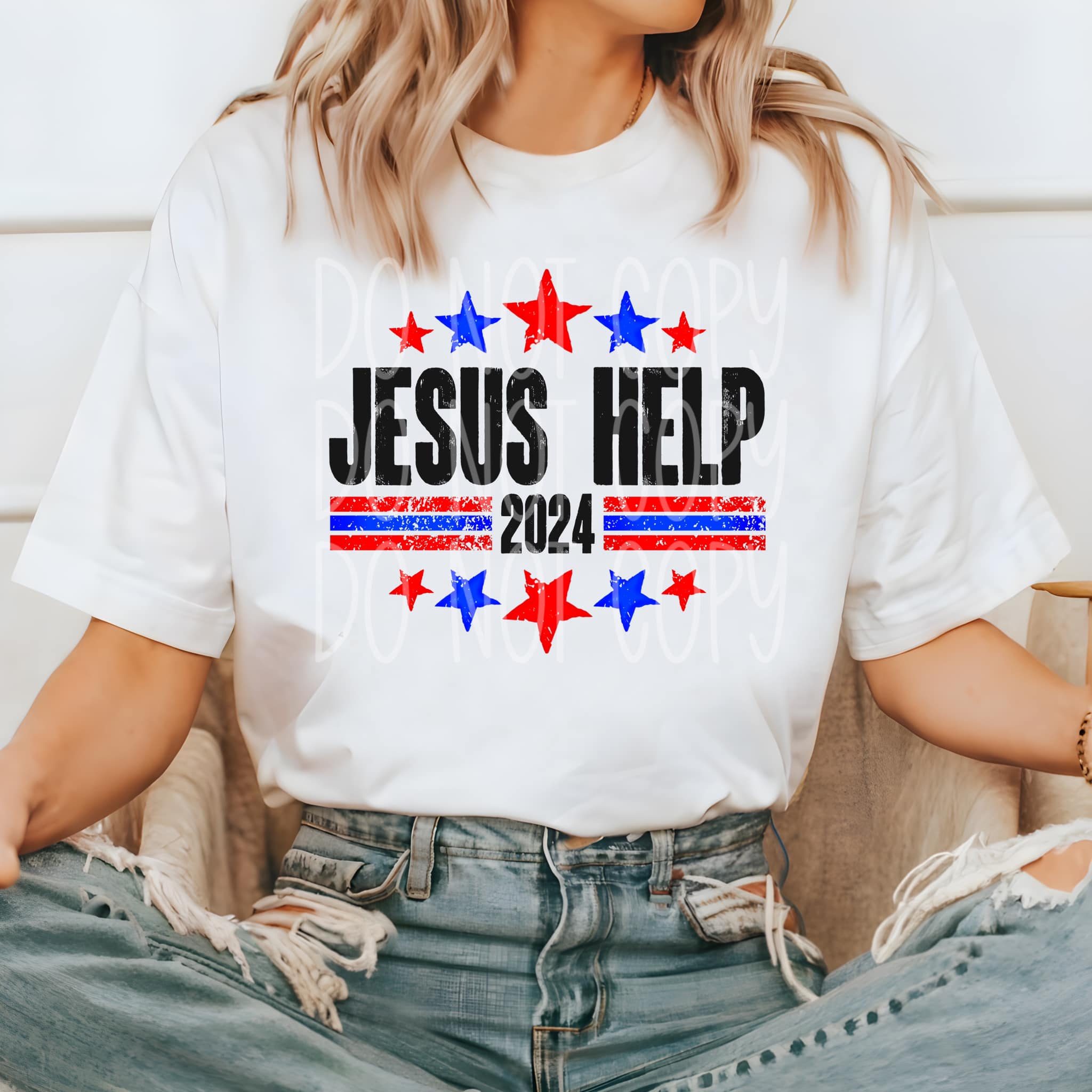 Jesus Help 2024 DTF Transfer – K&M Designs