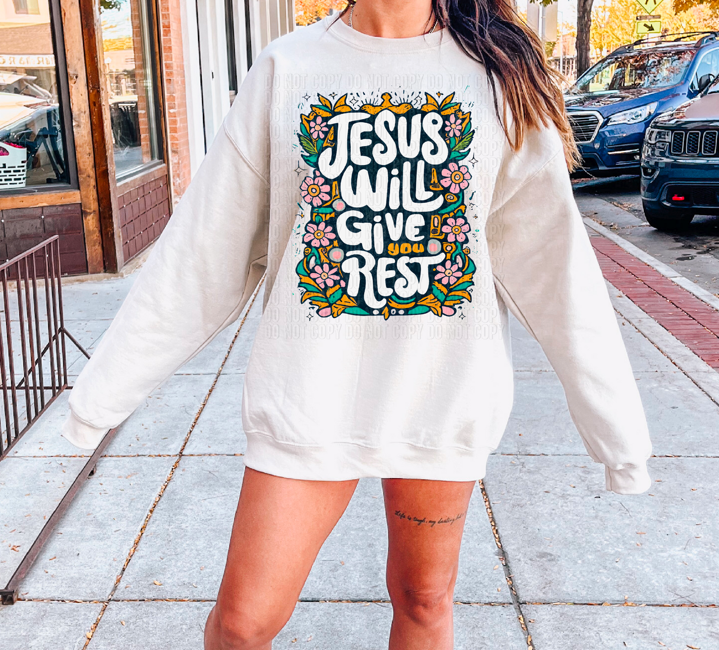 Jesus Will Give You Rest DTF Transfer