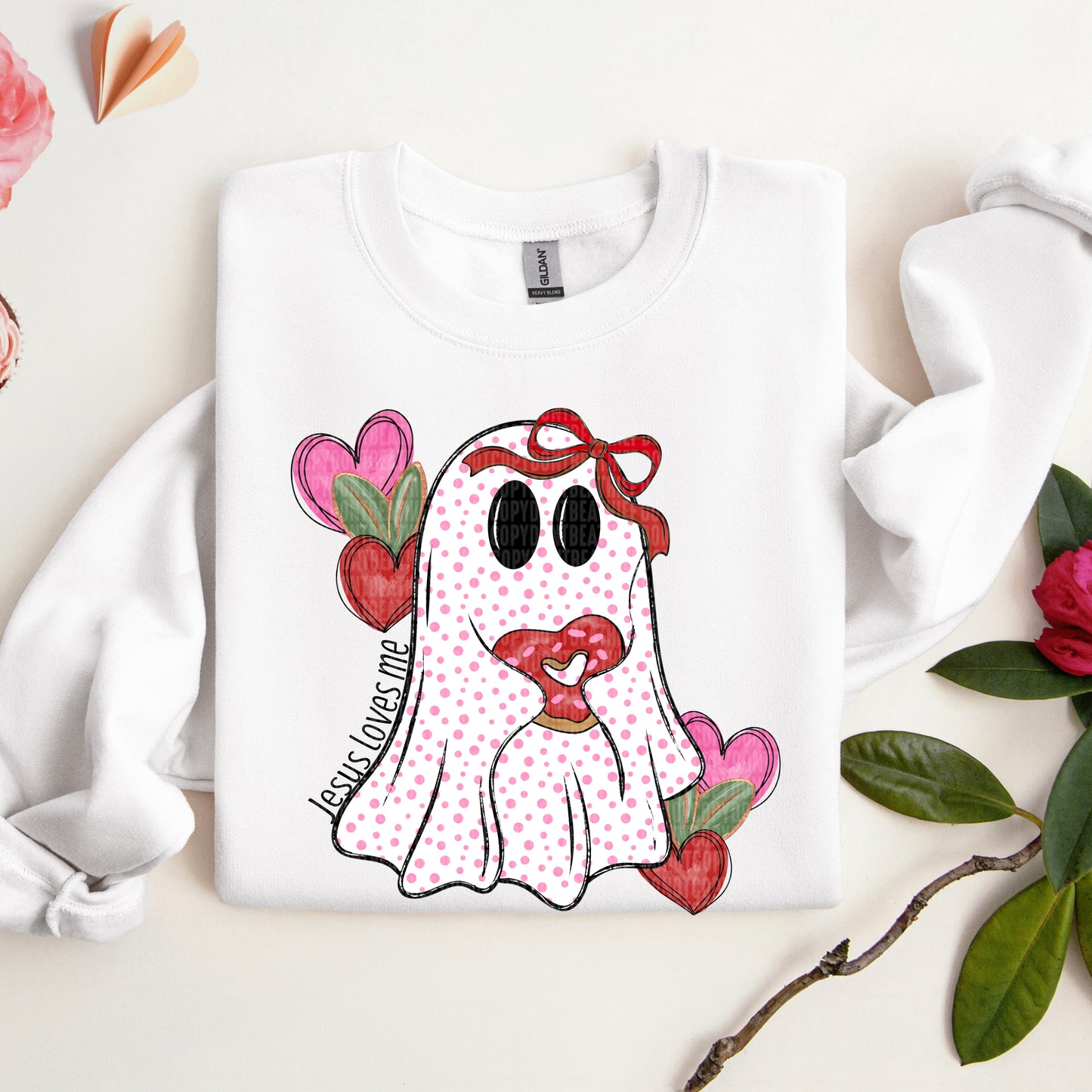 Jesus Loves Me VDAY Ghost DTF Transfer