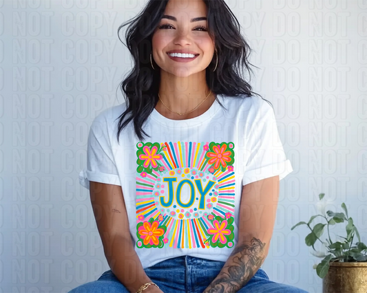 Joy Floral Boho Art DTF Transfer
