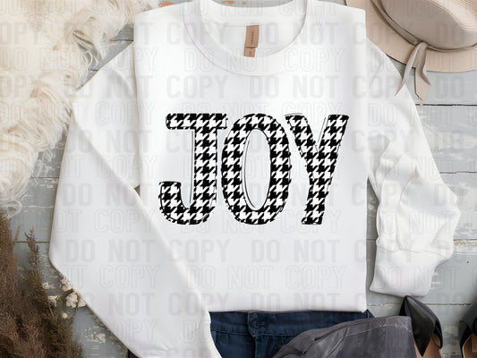 Joy Houndstooth Doodle DTF Transfer