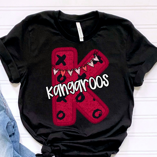 Kangaroos Valentine School Spirit DTF Transfer