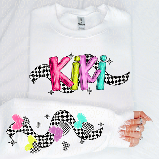 Kiki Bright Checker DTF Transfer
