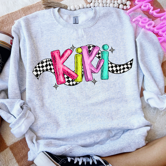 Kiki Bright Checker DTF Transfer
