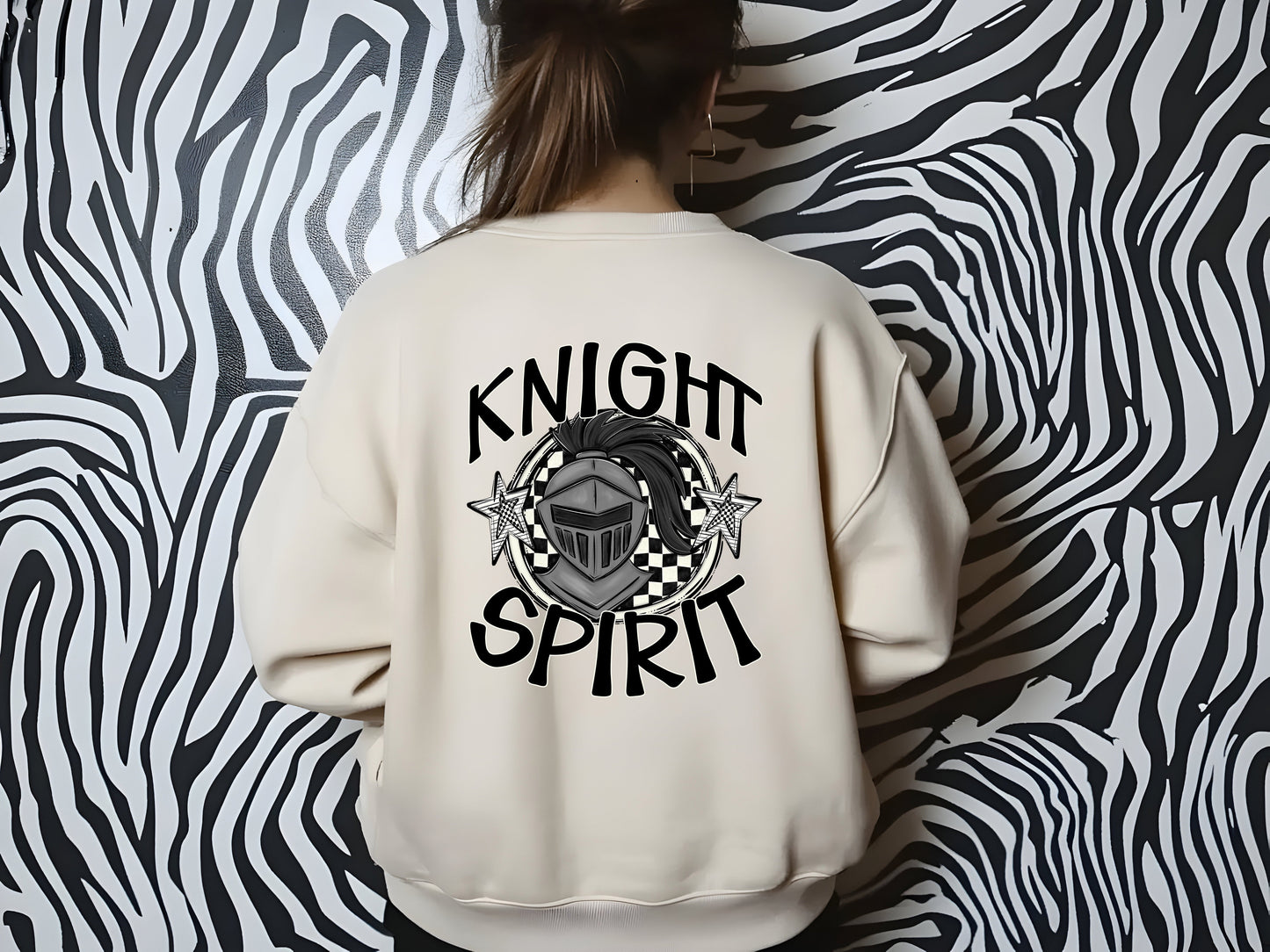 KNIGHT MASCOT SPIRIT CHECKER CIRCLE SAG DTF Transfer