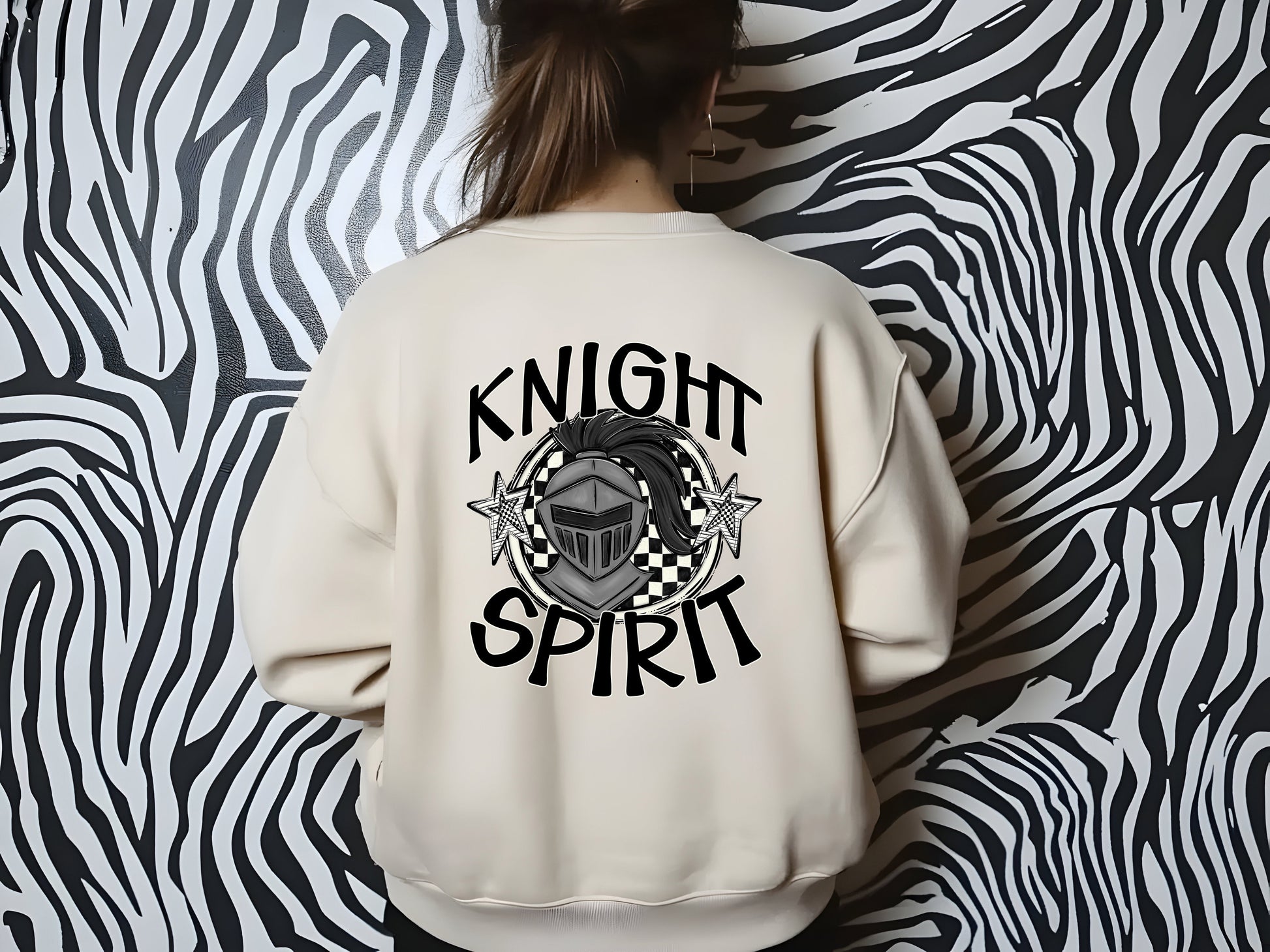 KNIGHT MASCOT SPIRIT CHECKER CIRCLE SAG DTF Transfer
