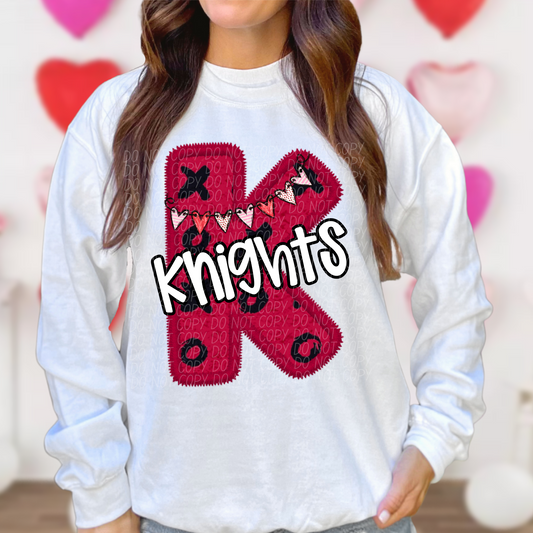 Knights Valentine School Spirit DTF Transfer