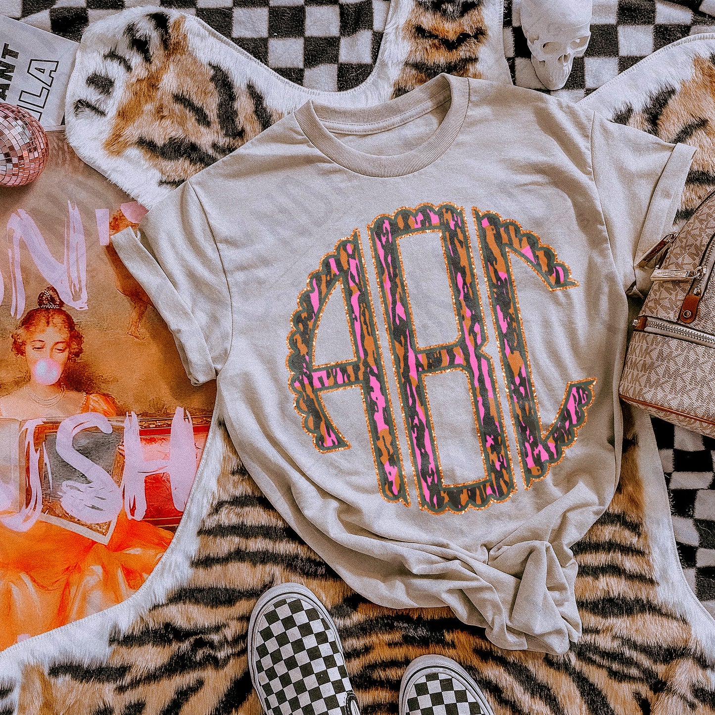 WL Camo Pink Monogram DTF Transfer