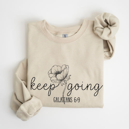 Keep Going Black Font DTF Transfer