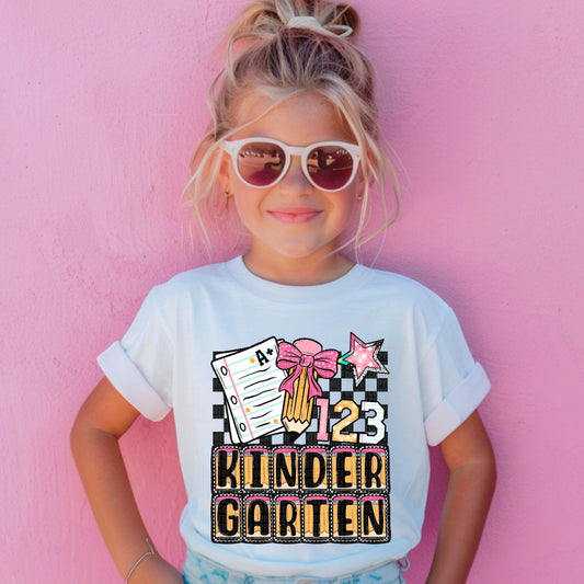 Kindergarten School Checkered DTF Transfer
