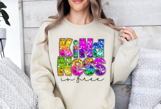 Kindness Bright Sequined Box Letters DTF Transfer