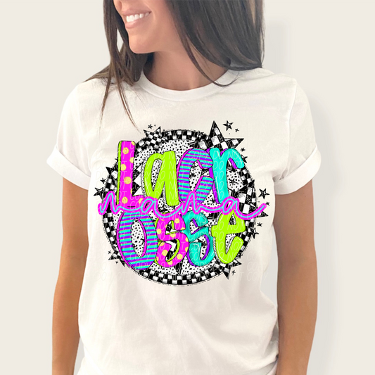 Lacrosse Mama Neon Checker DTF Transfer