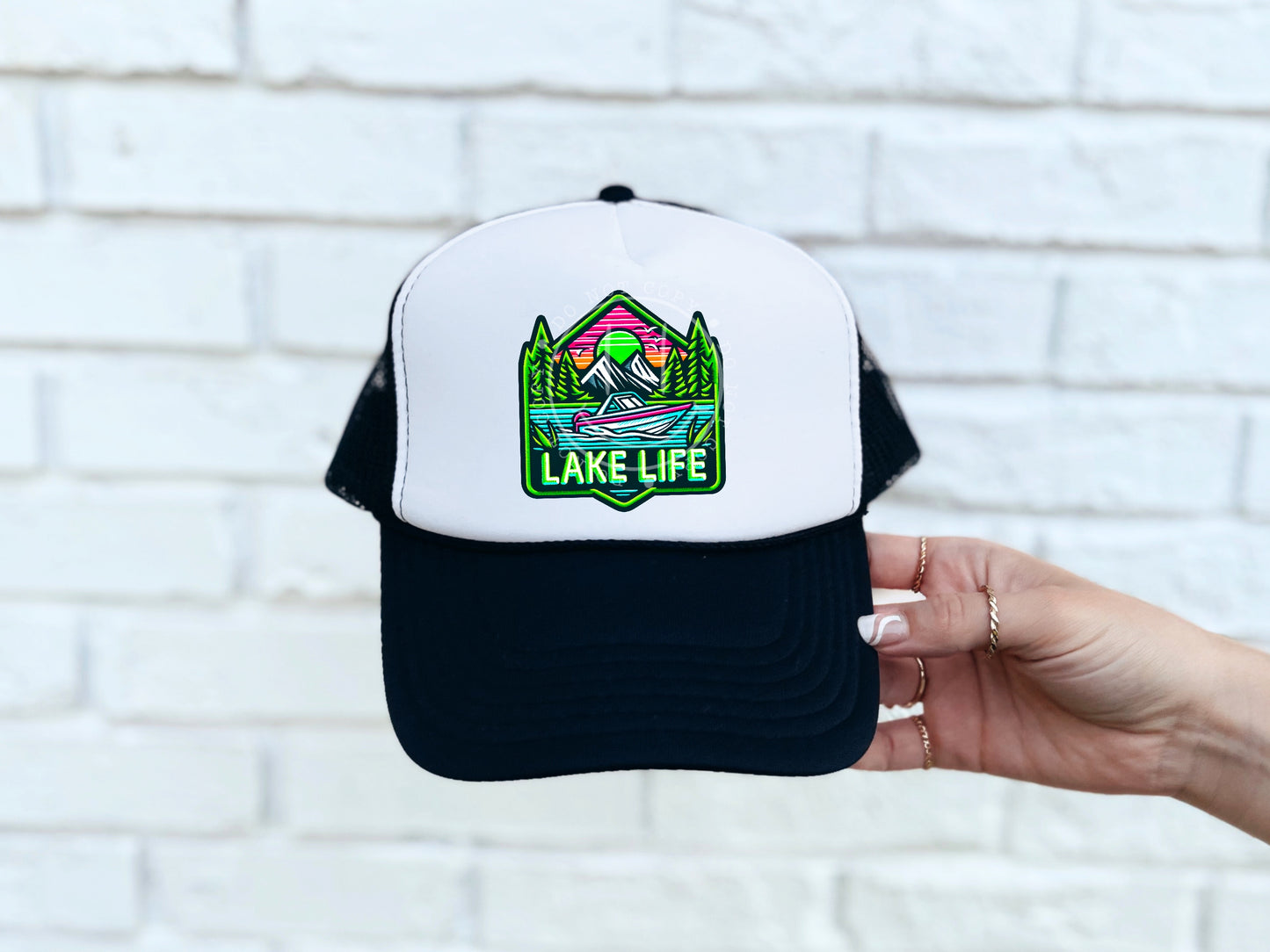 Lake Life Neon Hat Patch DTF Transfer