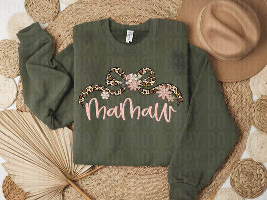 Mamaw Leopard Coquette DTF Transfer