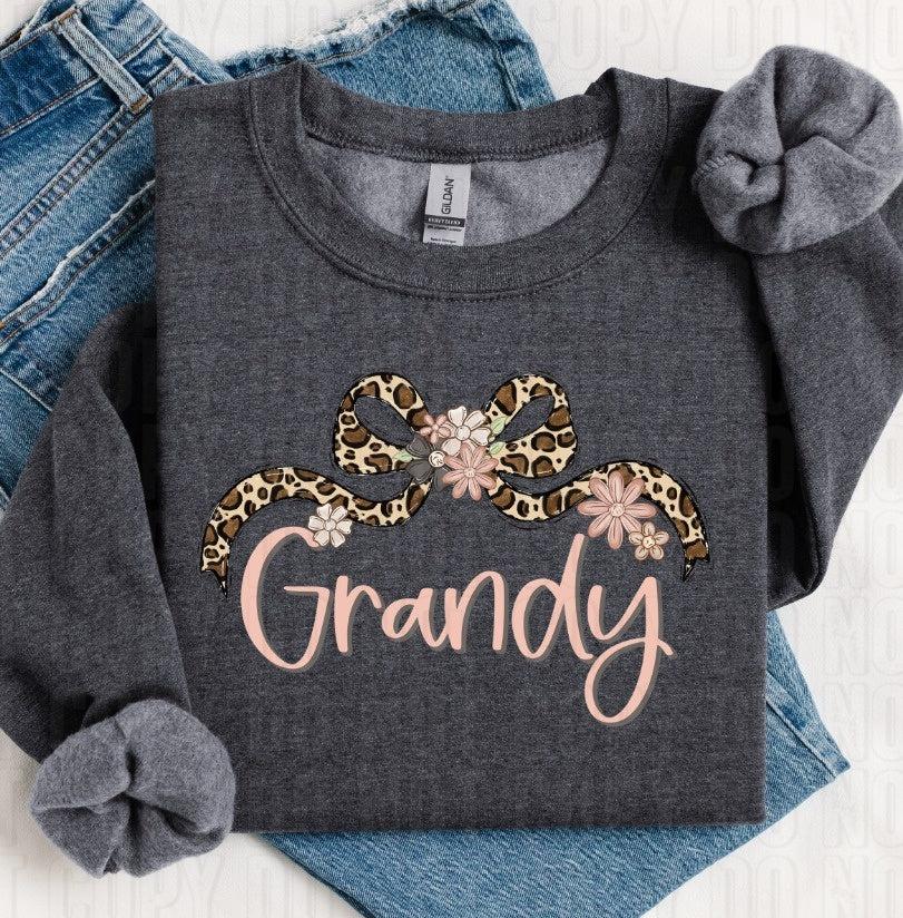Leopard Floral Grandy Bow DTF Transfer