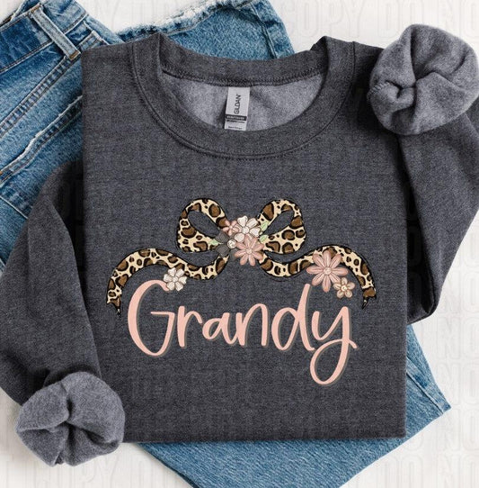 Leopard Floral Grandy Bow DTF Transfer