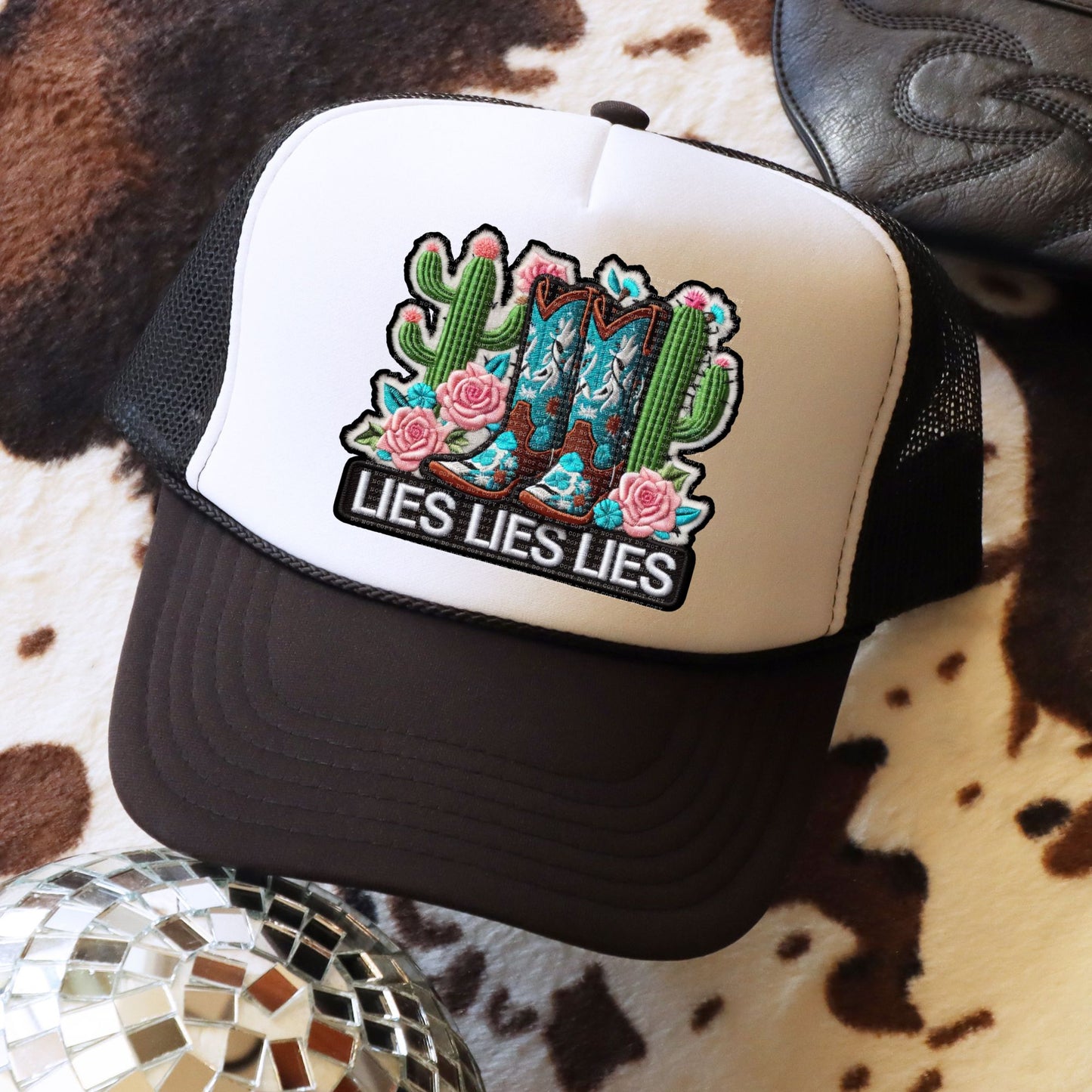 Lies Hat Patch DTF Transfer