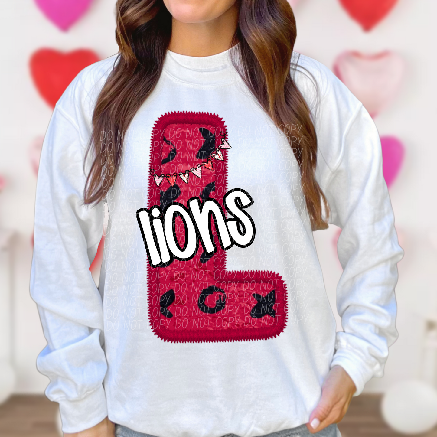Lions Valentine School Spirit DTF Transfer