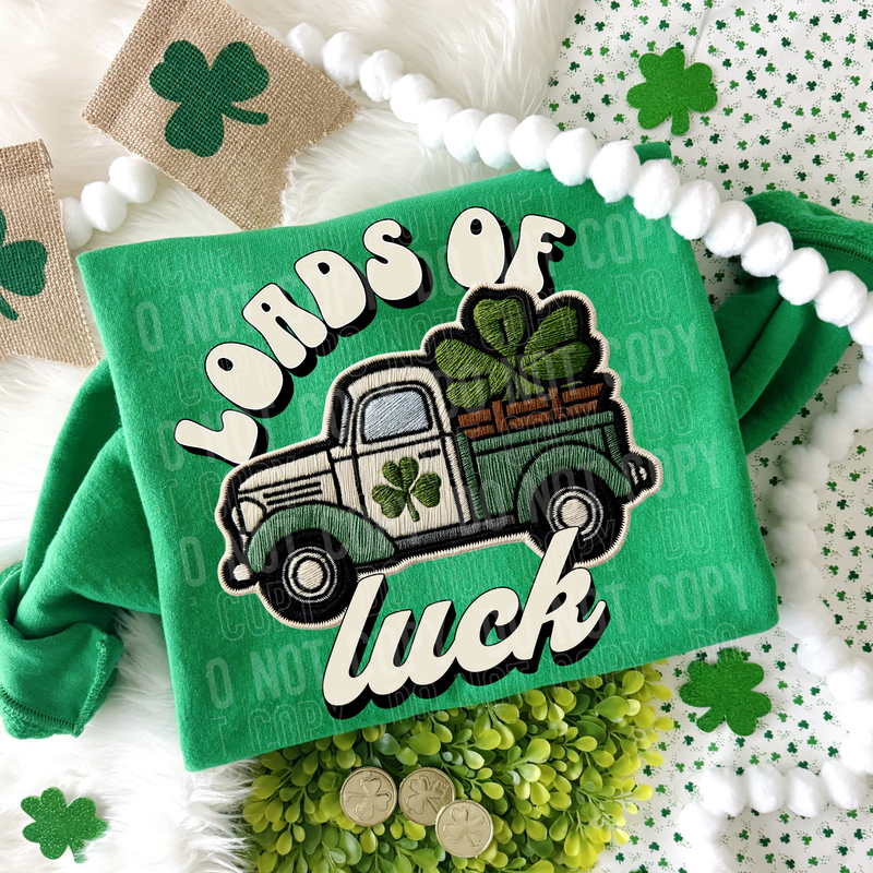 Loads Of Luck Embroidery Faux DTF Transfer