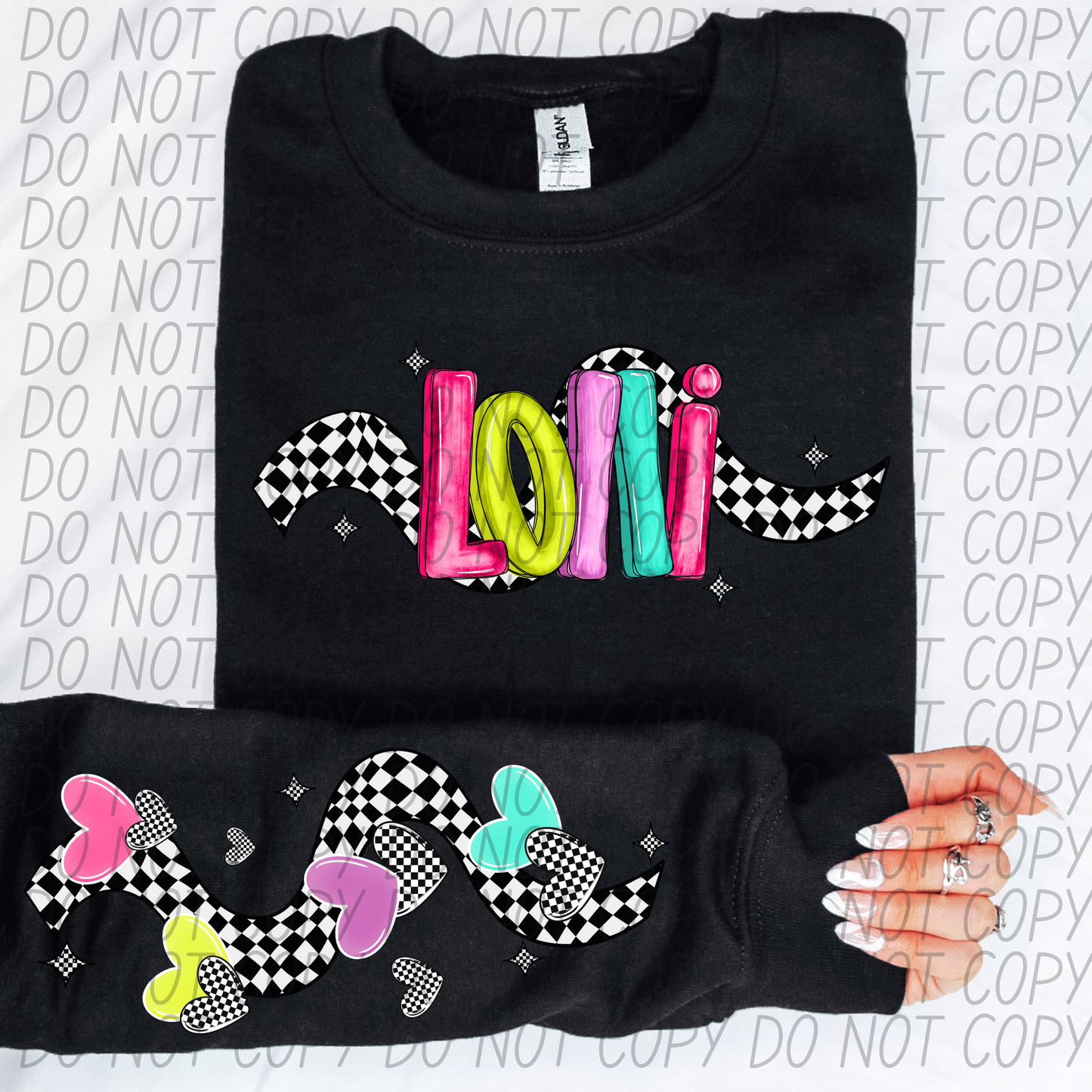 Lolli Bright Checker DTF Transfer