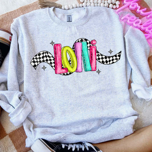 Lolli Bright Checker DTF Transfer