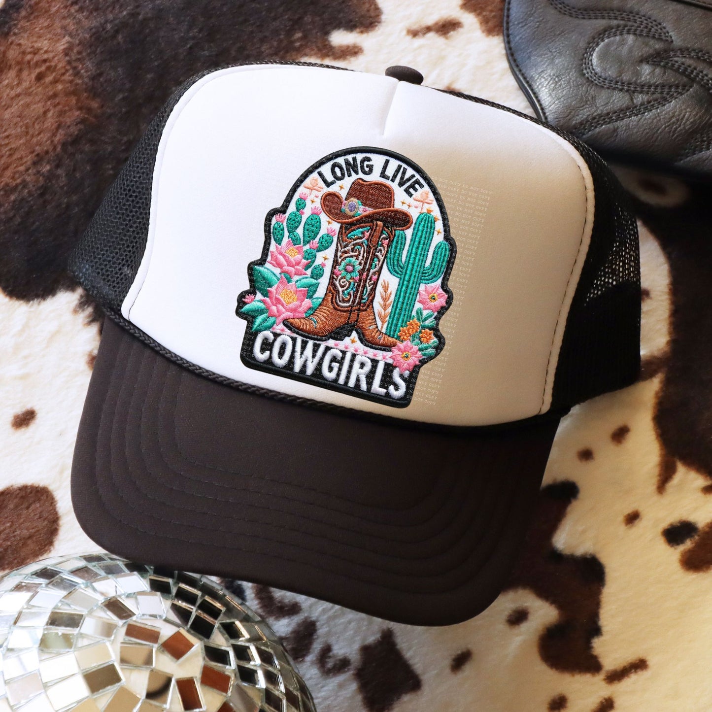 Long Live Cowgirls Hat Patch DTF Transfer