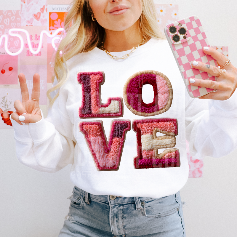 Love Colorful Yarn Faux DTF Transfer