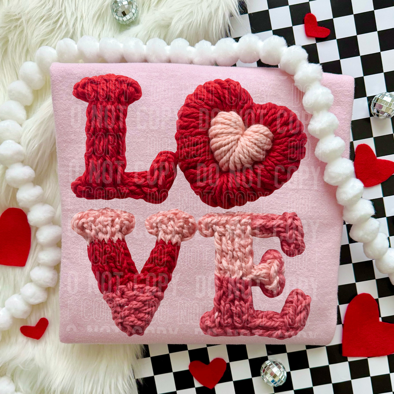Love Yarn Faux DTF Transfer