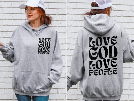 Love God Love People Black Front/Back DTF Transfer