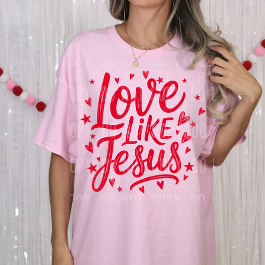 Love Like Jesus Red DTF Transfer
